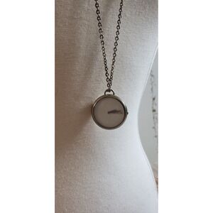 Nixon Spree Pendant Watch Womens all Stainless Steel Pure White Dial 27 in Chain